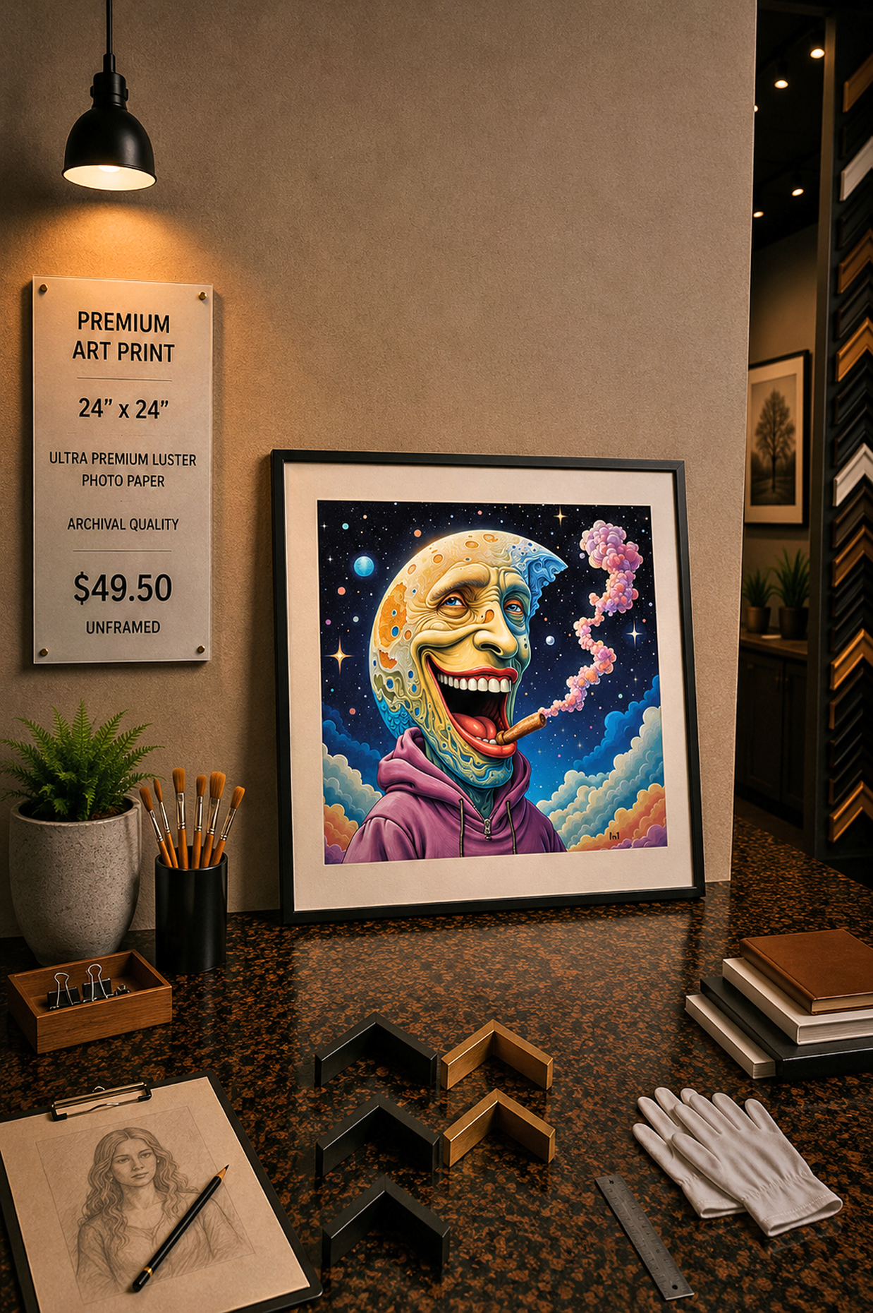 A Colossal Moon - Premium Art Print - 24"w x 34"h