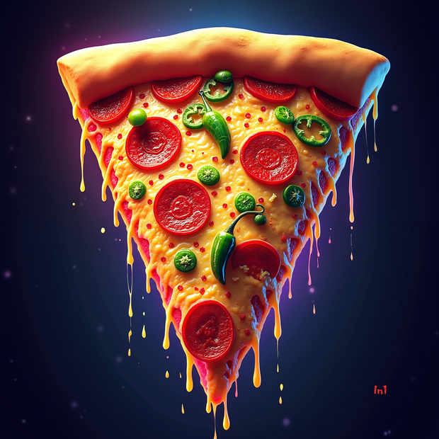 "A Colossal Slice of Pizza" Canvas Wall Art - 36"w x 36"h