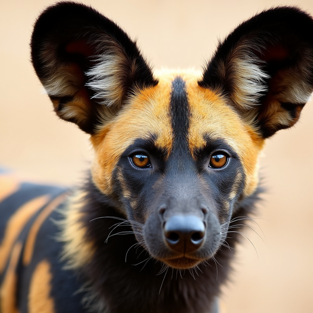 “African Wild Dog” - 60"w x 40"h Canvas Wall Art