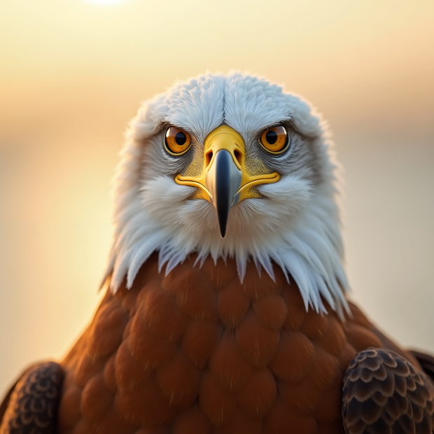 Close-up of a African Fish Eagle, a relative of the American Bald Eagle with a blurred background