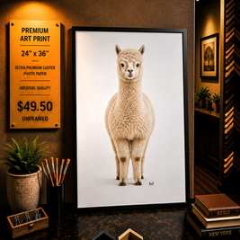 Alpaca - Premium Art Print - 24