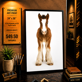 Baby Clydesdale - Premium Art Print - 24