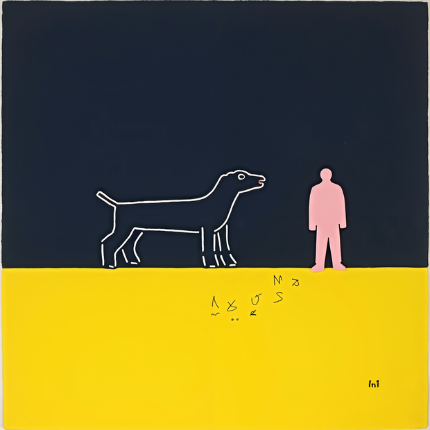 "Big Dog" - 40"w x 30"h Canvas Wall Art