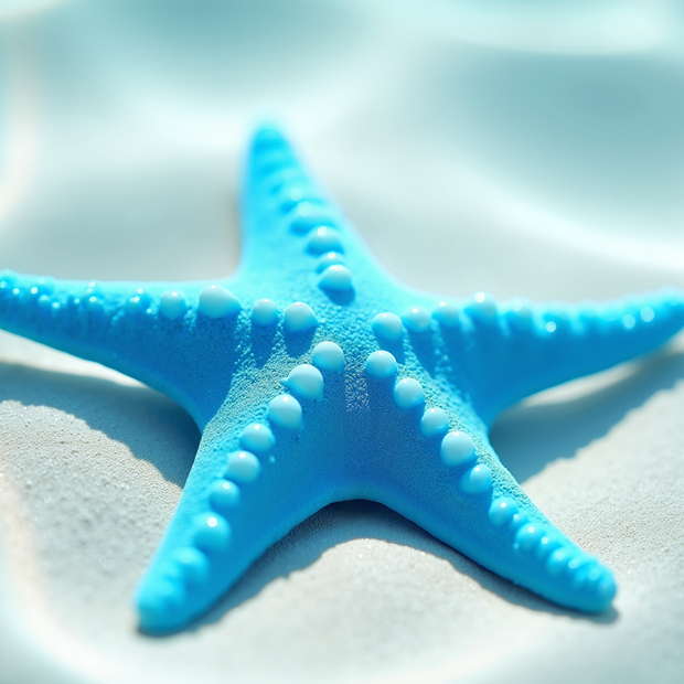 "Blue Sea Star' Canvas Wall Art - 24"w x 16"h