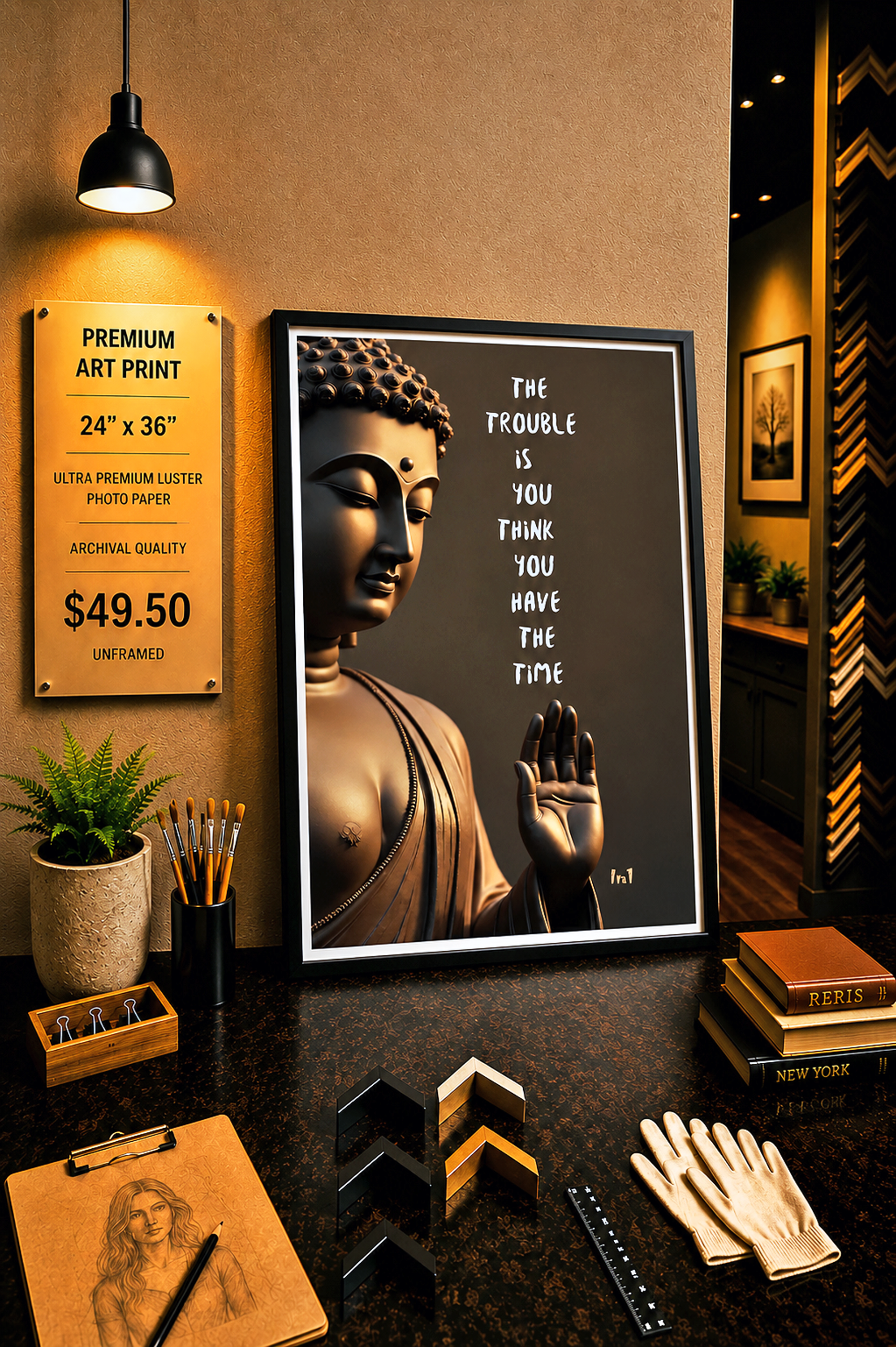 Buddha and Time - Premium Art Print - 24
