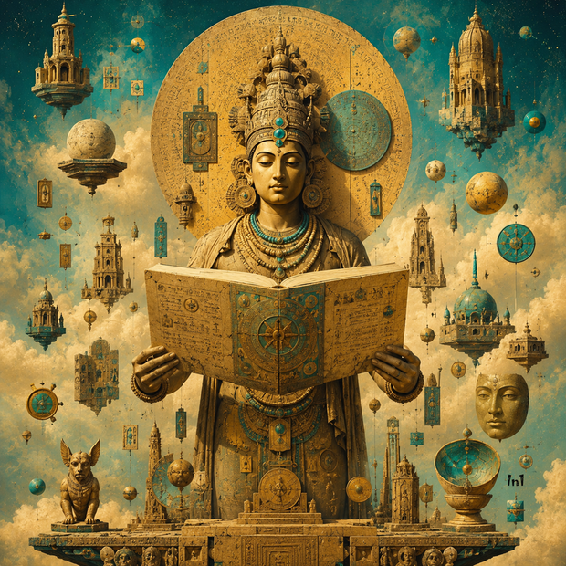 "Celestial Sovereign" Canvas Wall Art - 37"w x 37"h