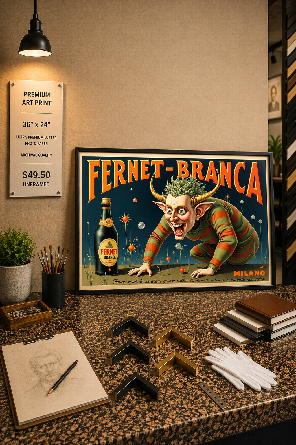 Fernet-Branca Milano II - Premium Art Print - 36"w x 24"h