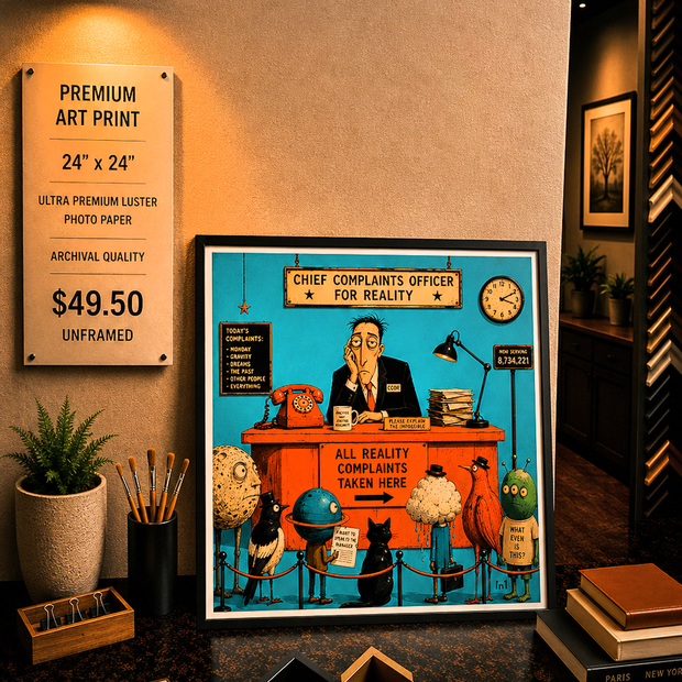 Chief Complaints Officer for Reality - Premium Art Print - 24"w x 24"h