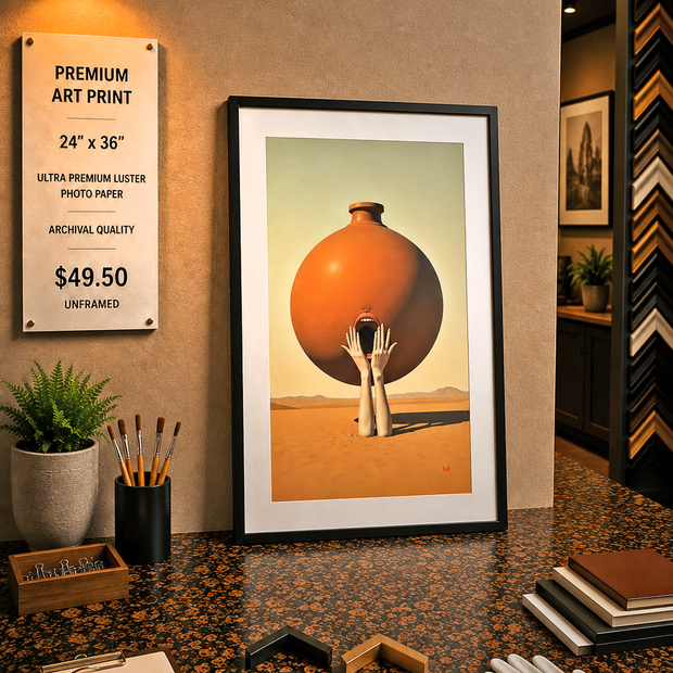 Clay Amphora - Premium Art Print - 24"w x 36"h