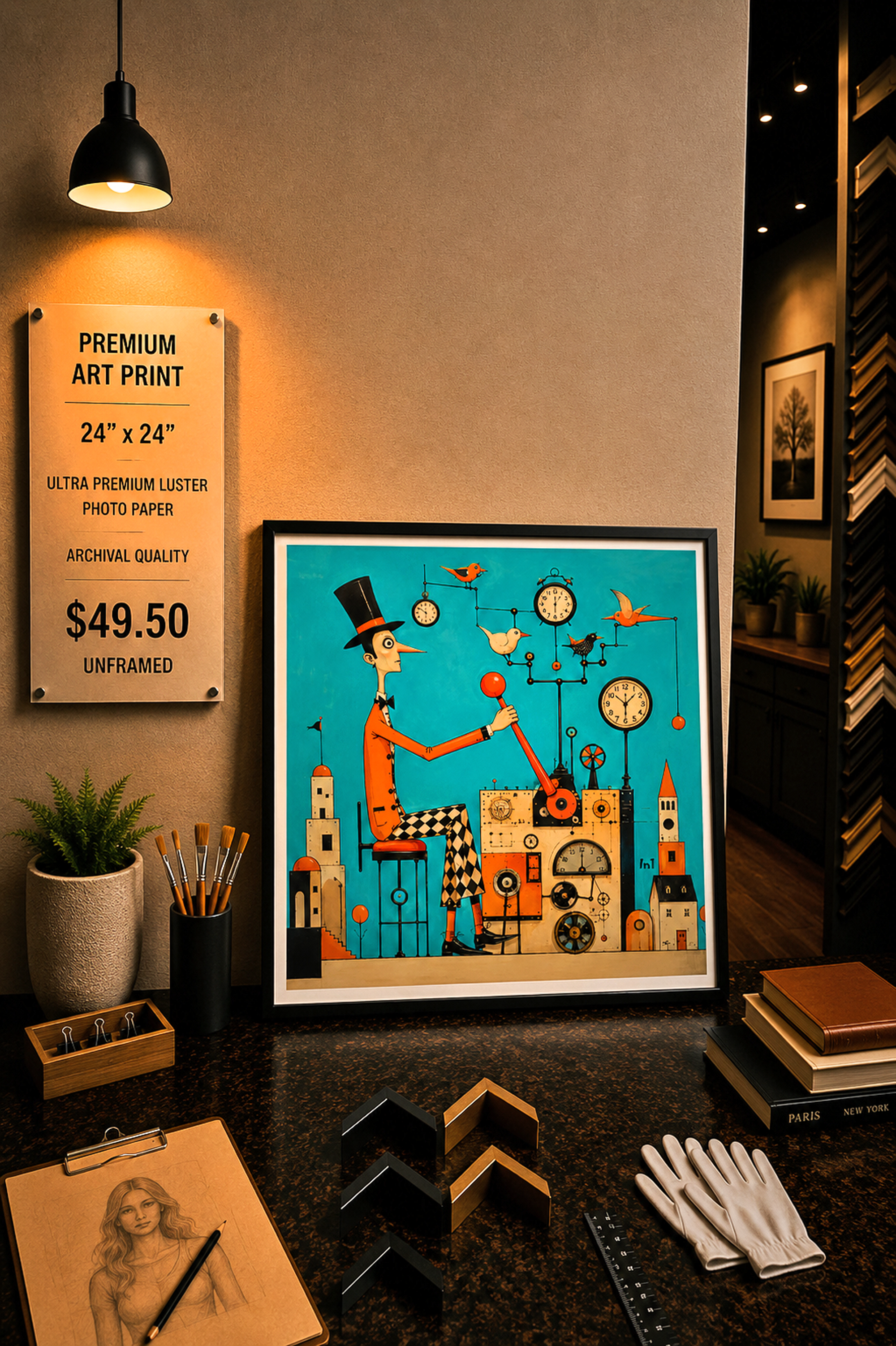 Clockwork Dreamer - Premium Art Print - 24