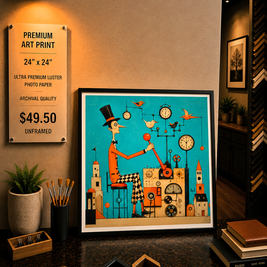 Clockwork Dreamer - Premium Art Print - 24