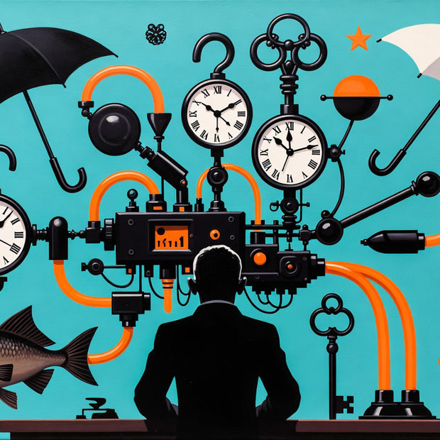 "Clockwork Oddity" Canvas Wall Art - 48"w x 32"h