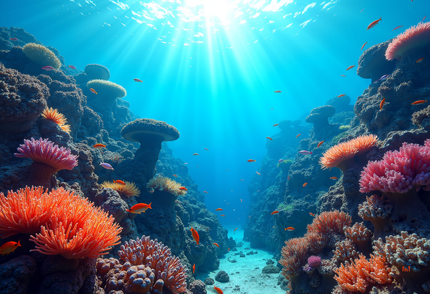 "Coral Reef III" Canvas Wall Art - 18"w x 12"h