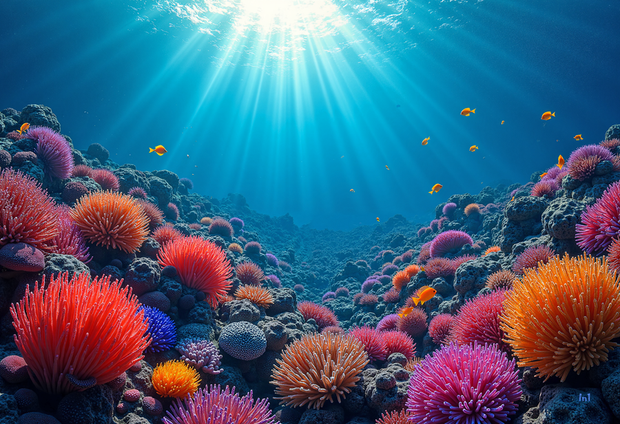 "Coral Reef II" Canvas Wall Art - 18"w x 12"h