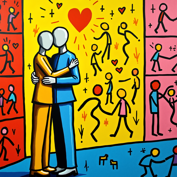 “Center of Us" - 60"w x 40"h Canvas Wall Art