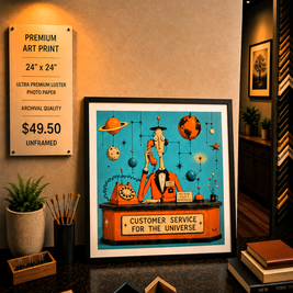 Customer Service for the Universe - Premium Art Print - 24
