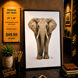 Elephant - Premium Art Print - 24