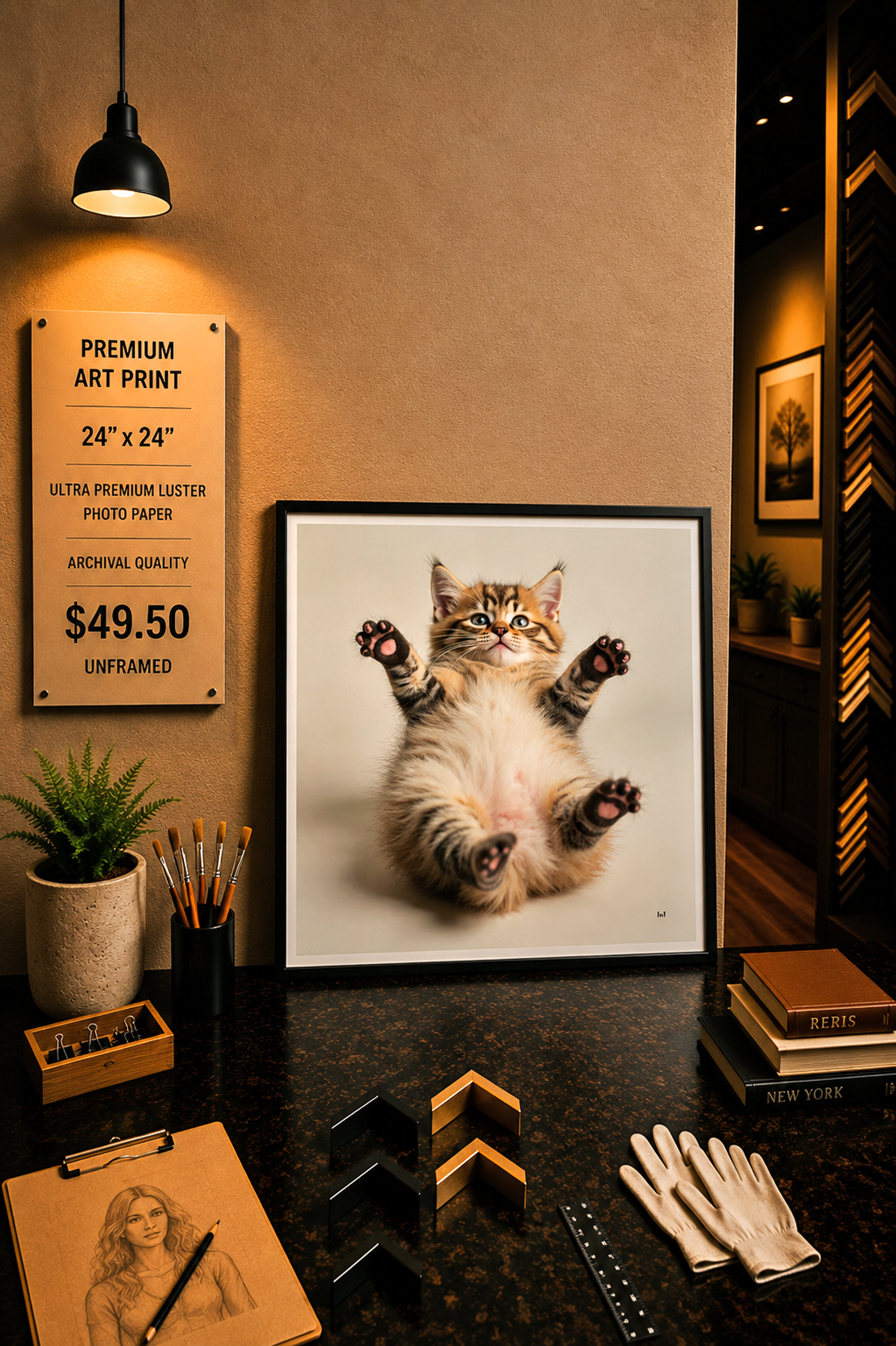 Fat Cat - Premium Art Print - 24
