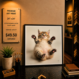 Fat Cat - Premium Art Print - 24