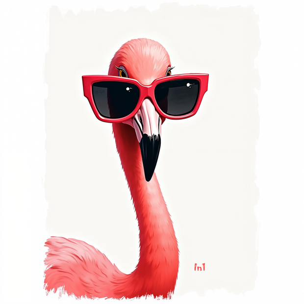 "Flamingo Diva" Canvas Wall Art - 32"w x 48"h