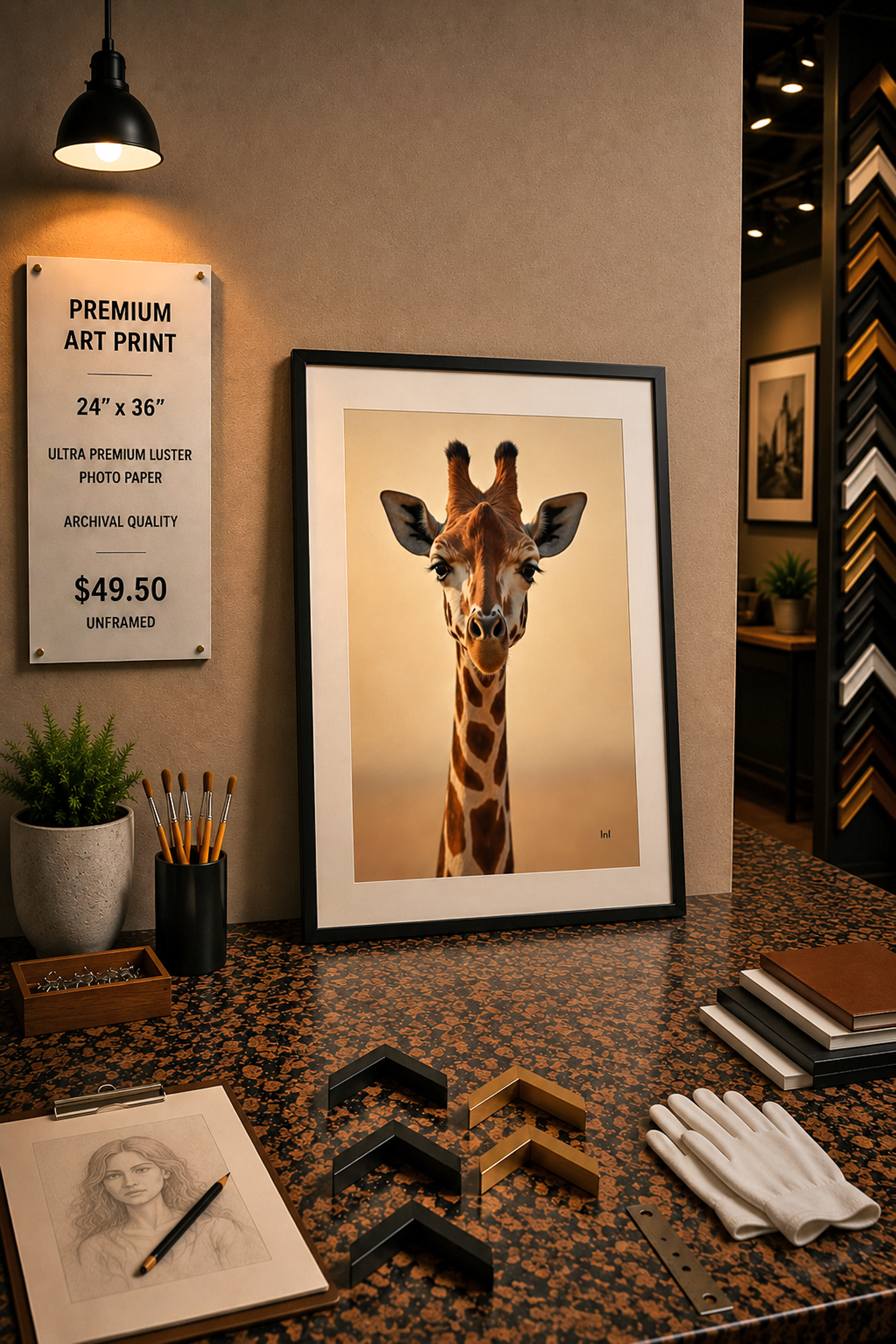 Giraffe - Premium Art Print - 24