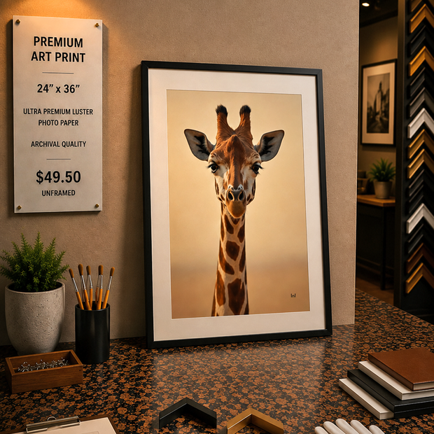 Giraffe - Premium Art Print - 24"w x 36"h