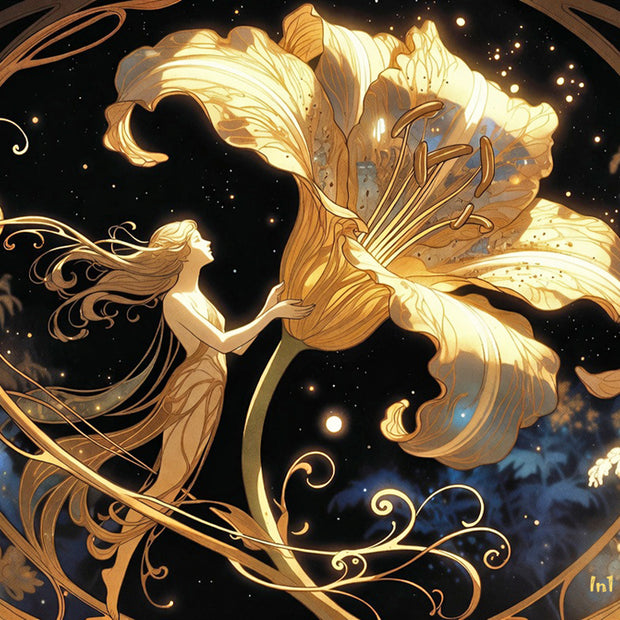 "Golden Bloom" Canvas Wall Art - 40"w x 28"h