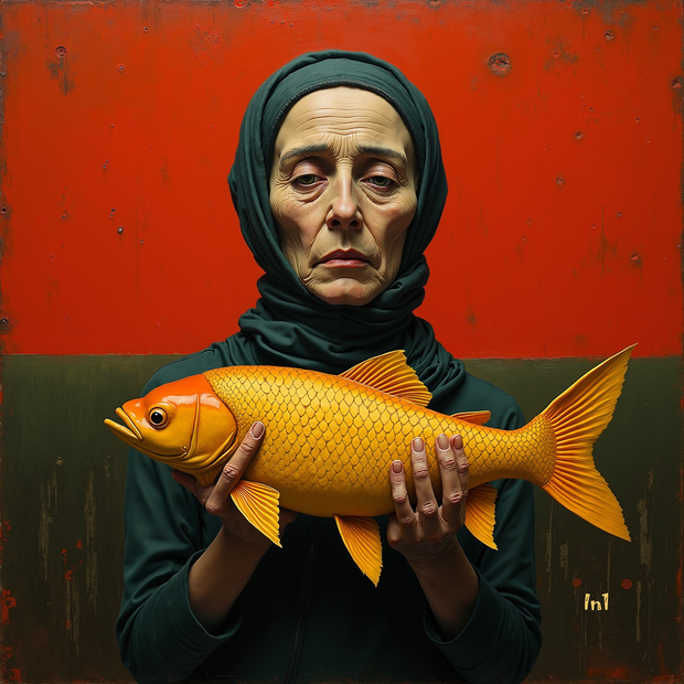 "Golden Offering" Canvas Wall Art - 37"w x 37"h
