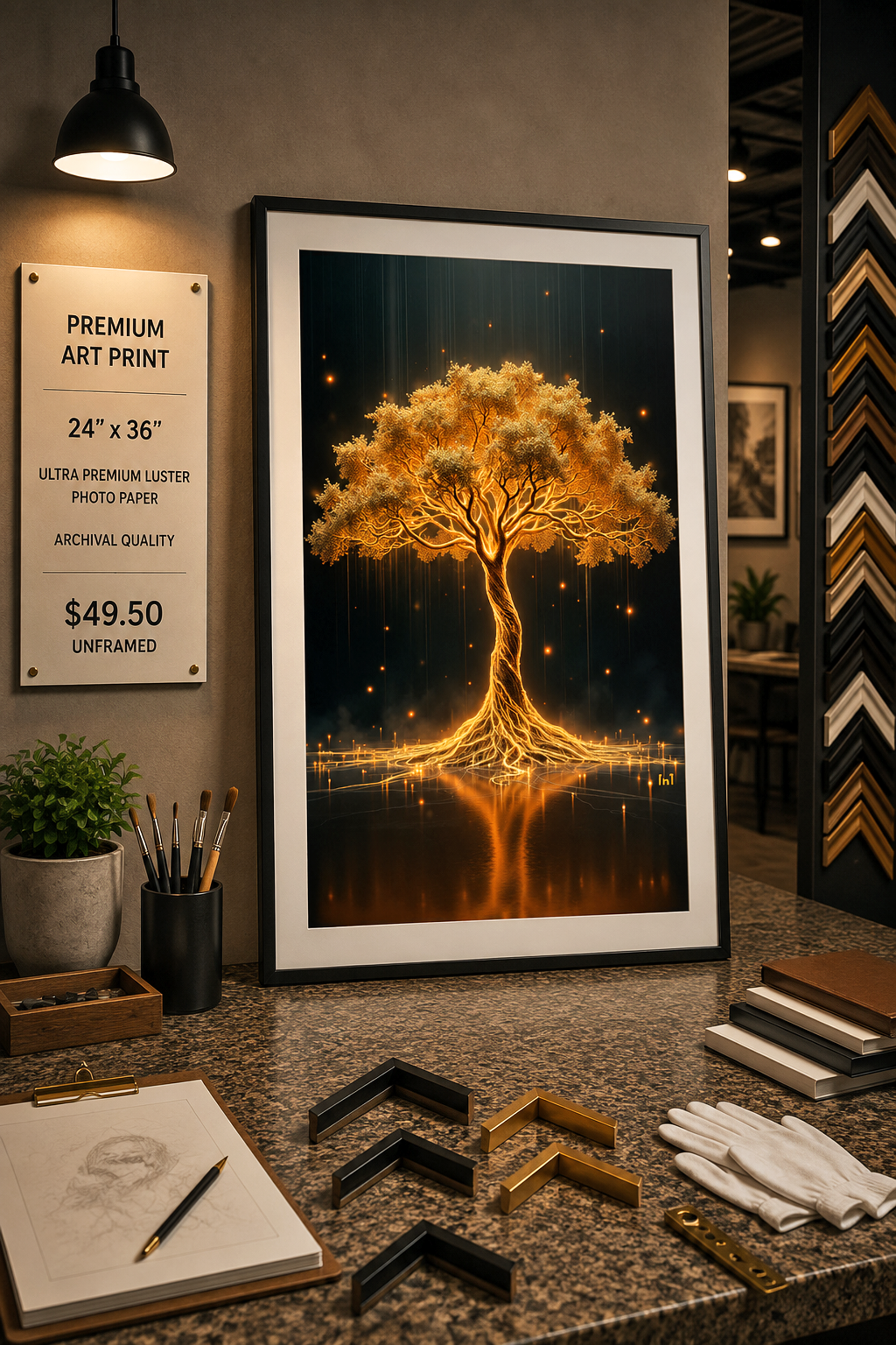 Golden Tree - Premium Art Print - 24