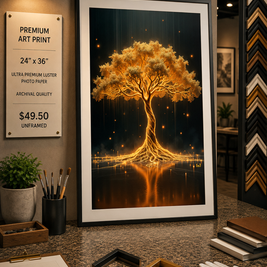 Golden Tree - Premium Art Print - 24