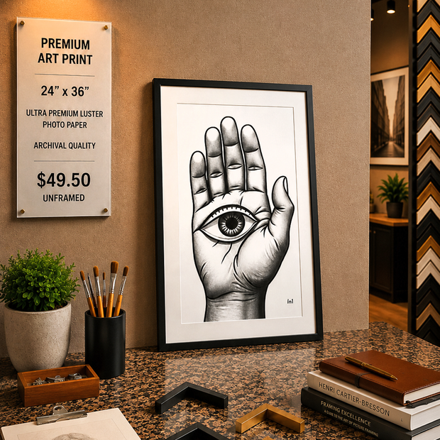 HandEye - Premium Art Print - 24"w x 36"h