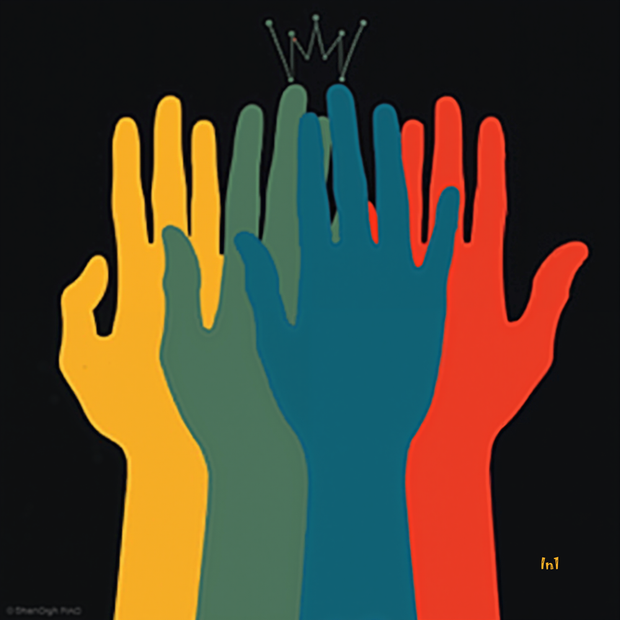 "Hands" Canvas Wall Art - 36"w x 36h