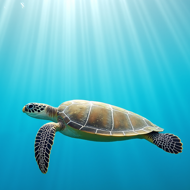 "Hawksbill Sea Turtle" Canvas Wall Art - 18"w x 12"h