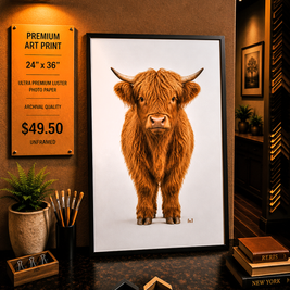 Highland Calf - Premium Art Print - 24
