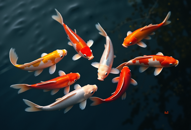 "Koi Fish" Canvas Wall Art - 60"w x 40"h