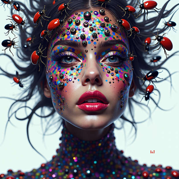 "Ladybug" - 36"w x 36"h Canvas Wall Art
