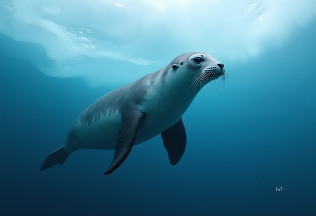 "Leopard Seal II" Canvas Wall Art - 60"w x 40"h