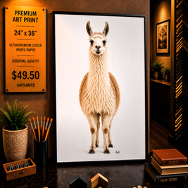 Llama - Premium Art Print - 24