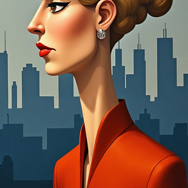 “Urban Heiress” 20"w x 40"h triptych material! Canvas Wall Art