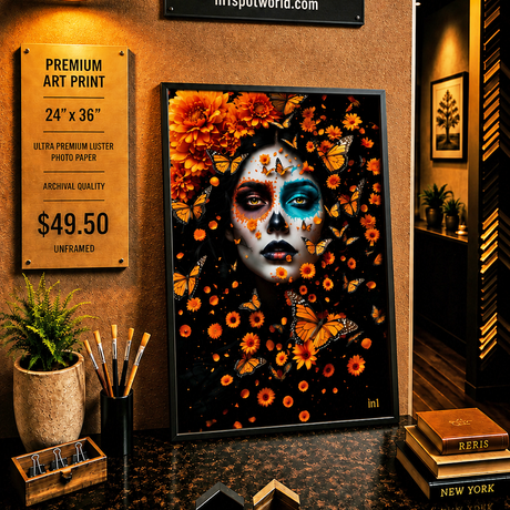 Mariposa de los Muertos - Premium Art Print - 24"w x 36"h