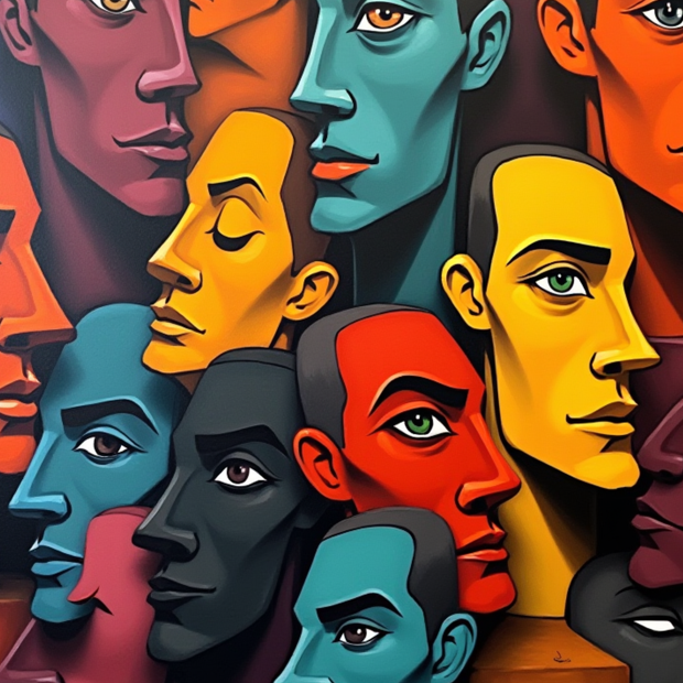 "Many Minds” – 40"w x 60"h Canvas Wall Art