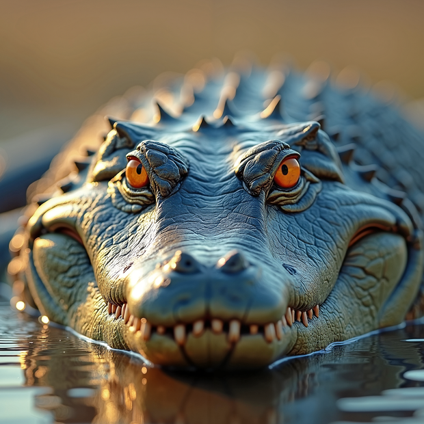 “Nile Crocodile" - 60"w x 40"h Canvas Wall Art