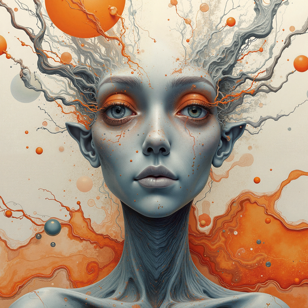 "Orange Deanna" Canvas Wall Art - 60"w x 40"h