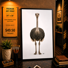 Ostrich - Premium Art Print - 24