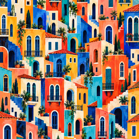 "Paint the Town" - Canvas Wall Art - 28"w x 40"h