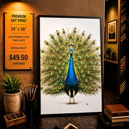 Peacock - Premium Art Print - 24