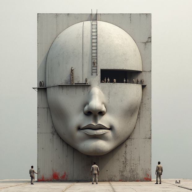 "Under Construction" - 36"w x 36"h Canvas Wall Art