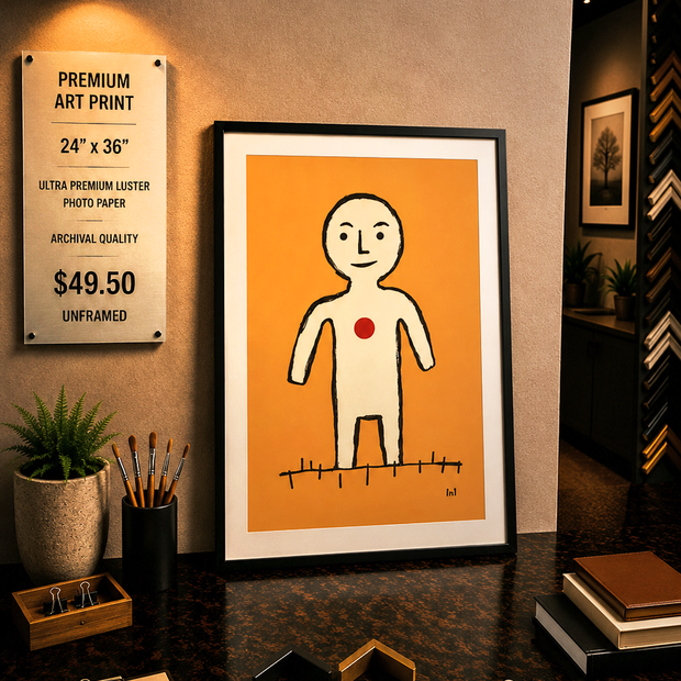 Primitive Man - Premium Art Print - 24"w x 36"h