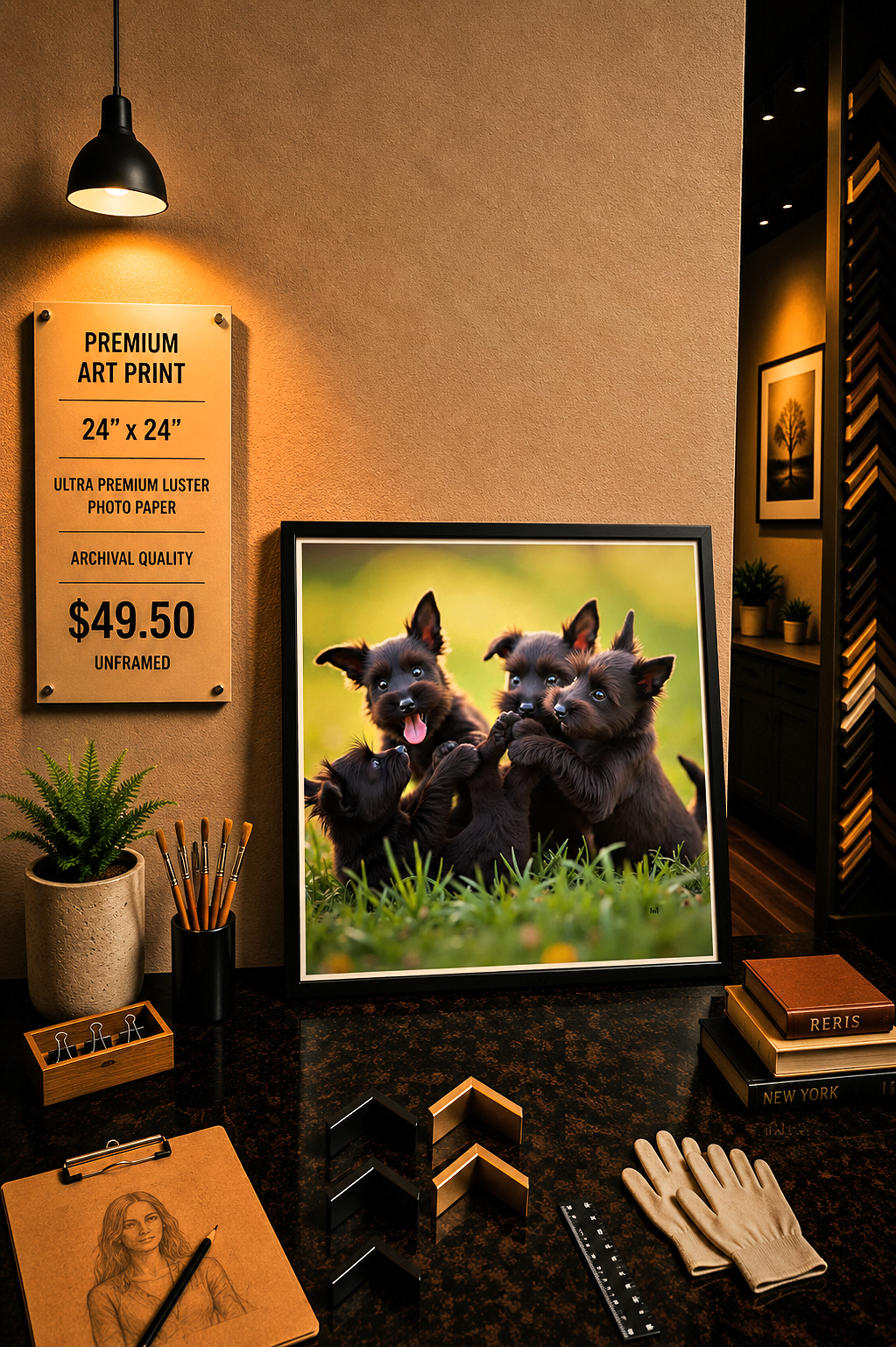 Puppy Fun - Premium Art Print - 24