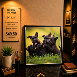 Puppy Fun - Premium Art Print - 24